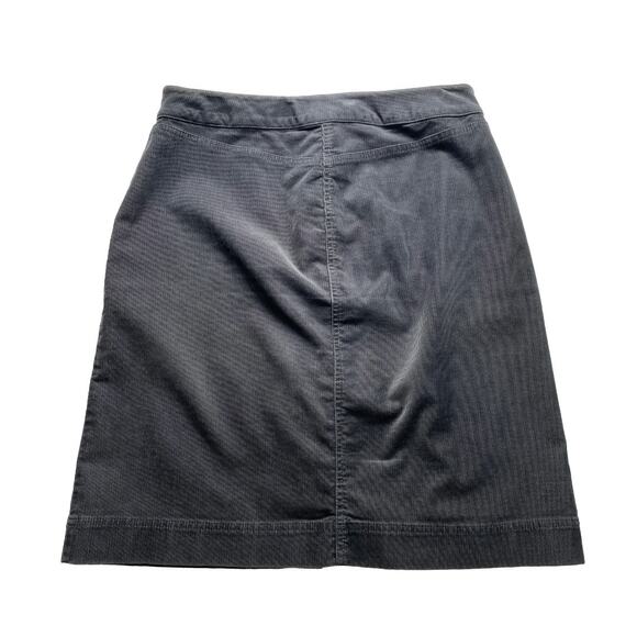 Talbots Grey Corduroy Button Front Skirt Size 8 Workwear Essential - Picture 2 of 10